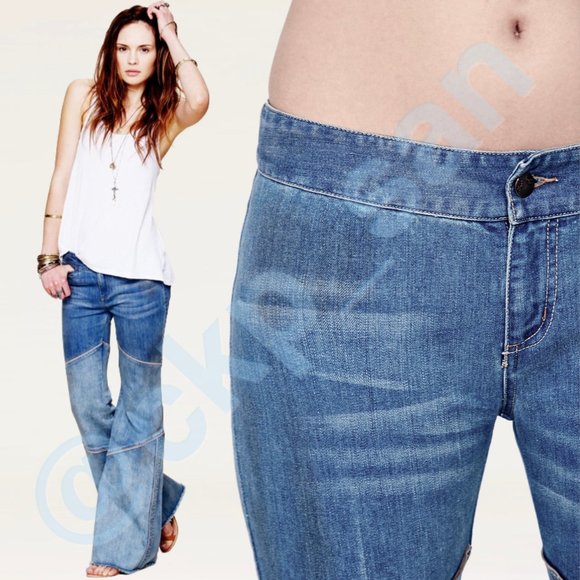 Super Rare Free People Seamed Bambi Flare Size 24 - Picture 4 of 15